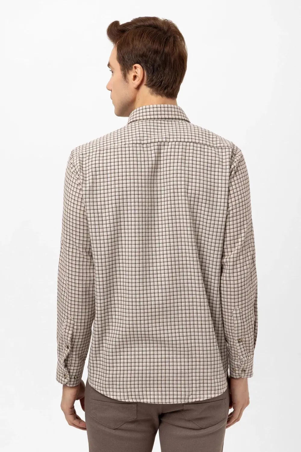 Köşeli Manşet Regular Kalıp Kareli Gömlek