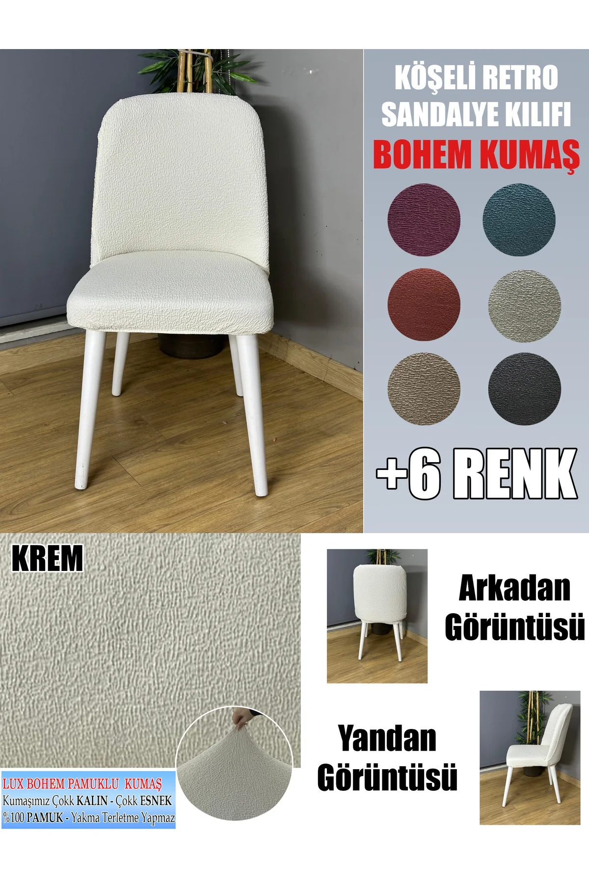 KÖŞELİ RETRO SANDALYE KILIFI LÜX BOHEM KUMAŞ ÇOK KALIN %100 PAMUK KÖŞELİ RETRO SANDALYE KILIFI LÜX BOHEM KUMAŞ ÇOK KALIN %100 PAMUK