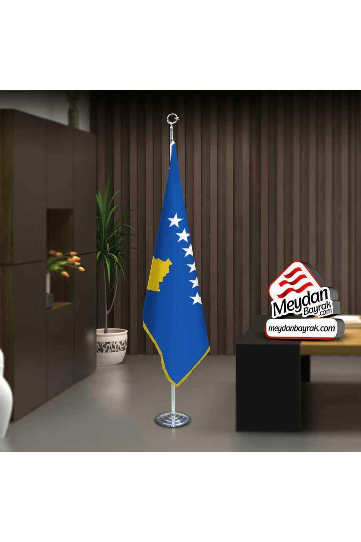 Kosova Cumhuriyeti Bayrak -Ofis -Makam-Toplantı Odaları -Direkli 