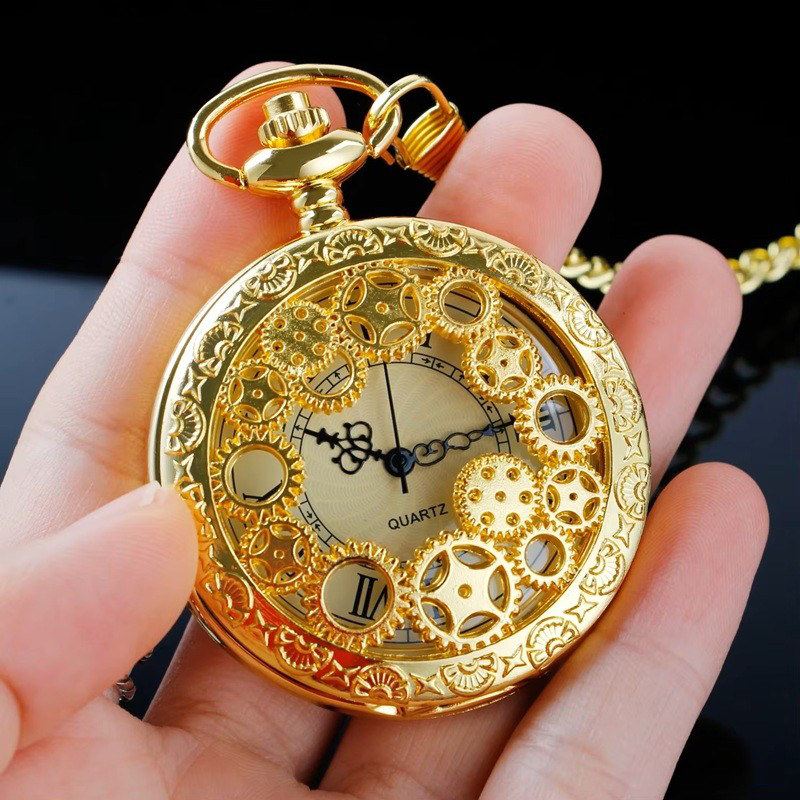 Stillove Köstekli Çarklı İşlemeli Gold Renk Cep Saati