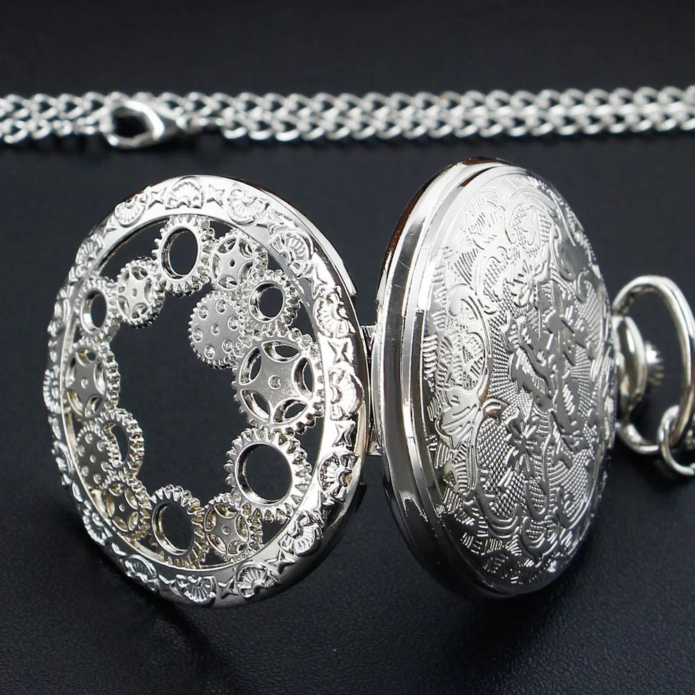 Stillove Köstekli Çarklı İşlemeli Gümüş Renk Cep Saati Sl7155