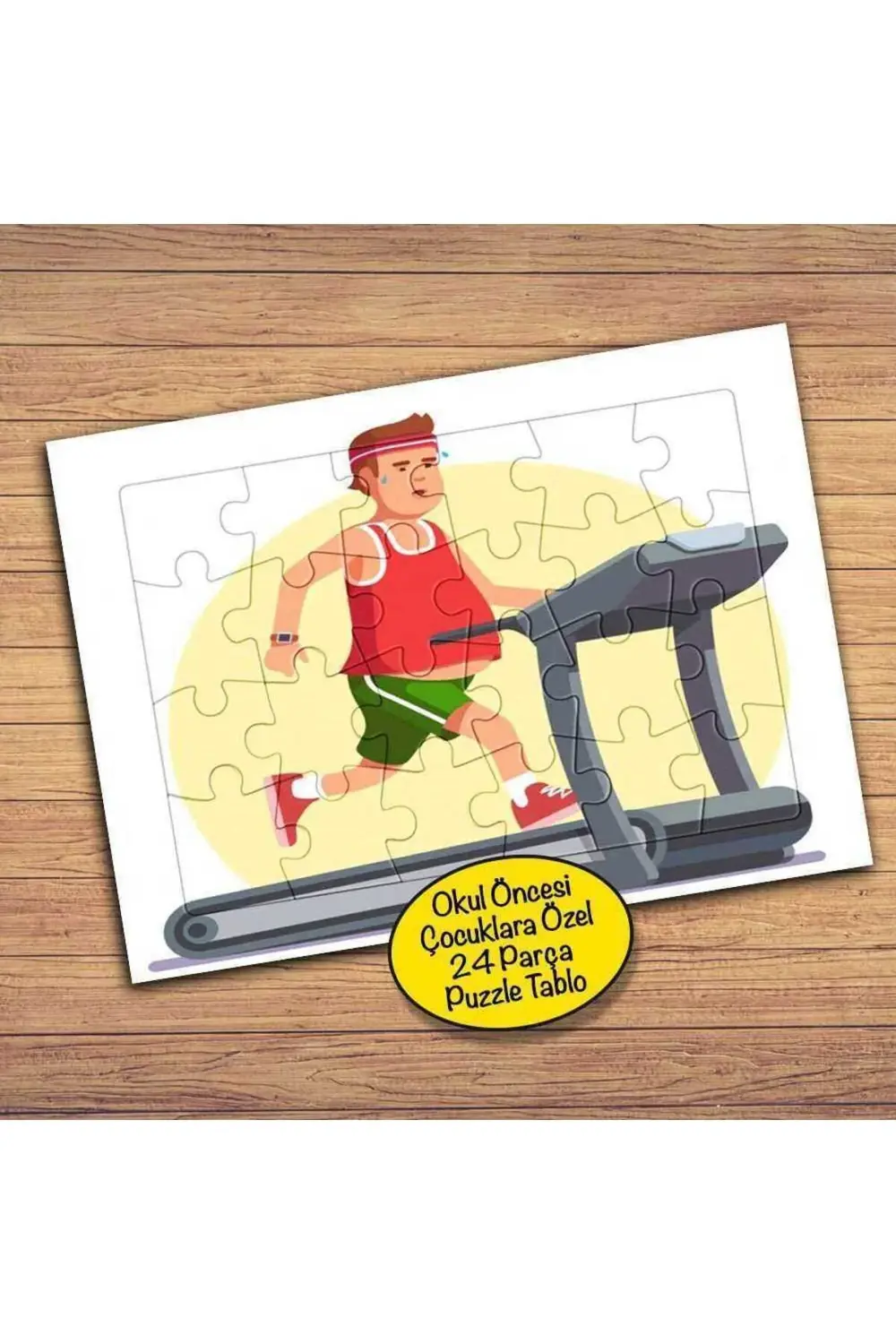 Koşu Bandındaki İnsan 24 Parça Çocuklara Özel Yapboz Tablo-437