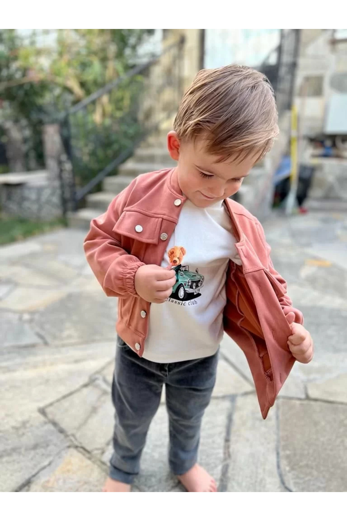 Mcem Store Kot Pantolonlu Nubukceketli Uzun Kollu Penye Sweat 3Lü Erkek Çocu