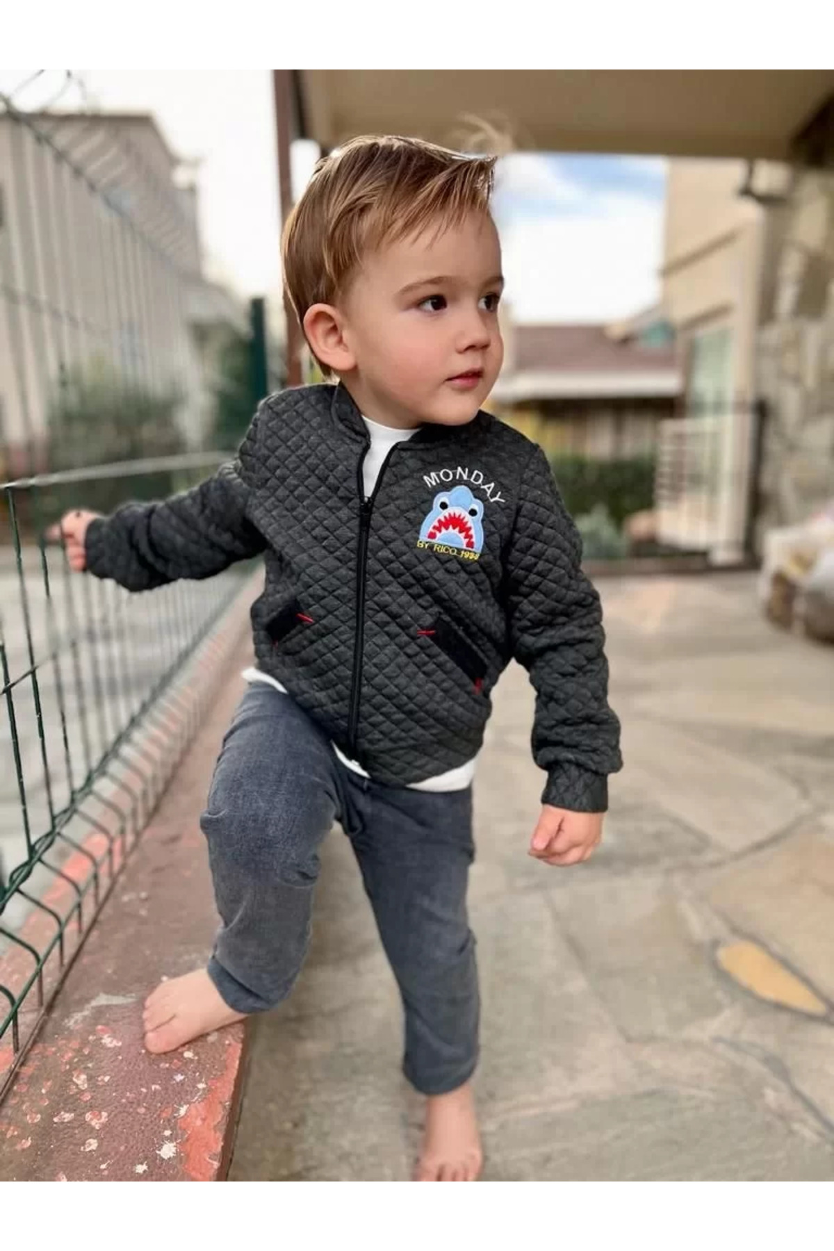 Mcem Store Kot Pantolonlu Pilot Mont Uzun Kollu Penye Sweat 3Lü Erkek Çocuk