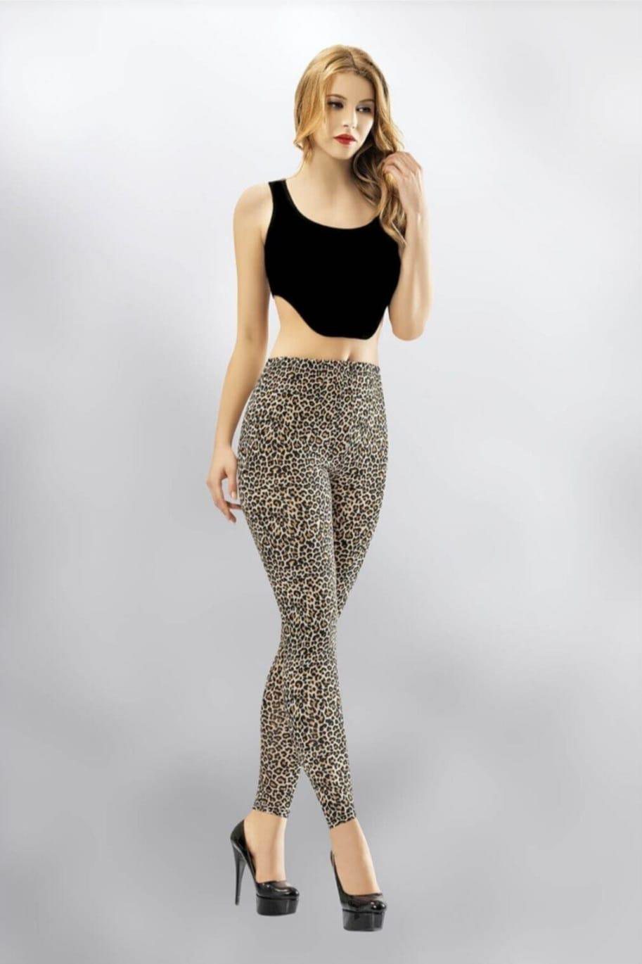KOTA 4059 BAYAN LEOPAR DESENLİ UZUN TAYT 2 ADET