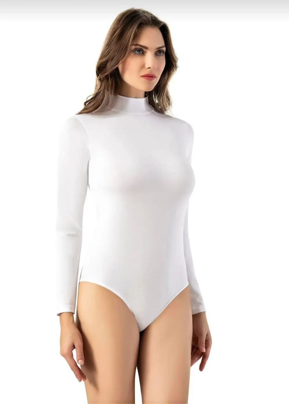 KOTA 6181 KADIN YARIM BOĞAZLI UZUN KOL ÇITÇITLI BODY 3 ADET