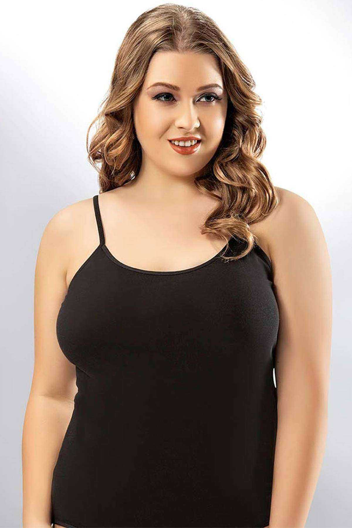Just Cheap Store Kota Bayan İp Askili Siyah Battal Atlet 6091