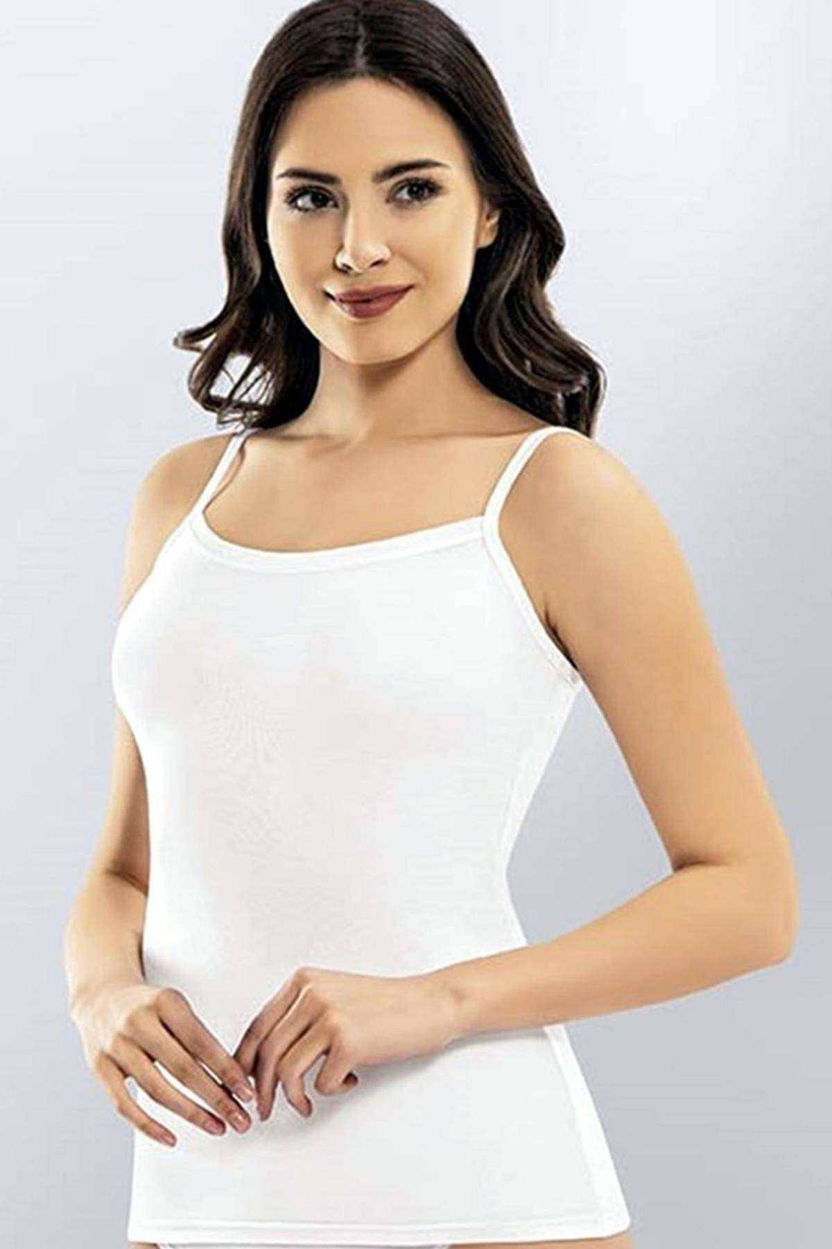 Just Cheap Store Kota Bayan İp Askili Beyaz Atlet 6091