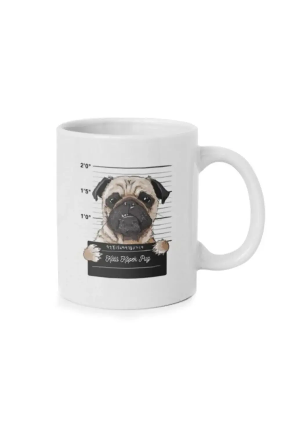 Kötü Köpek Pug Baskılı Kupa