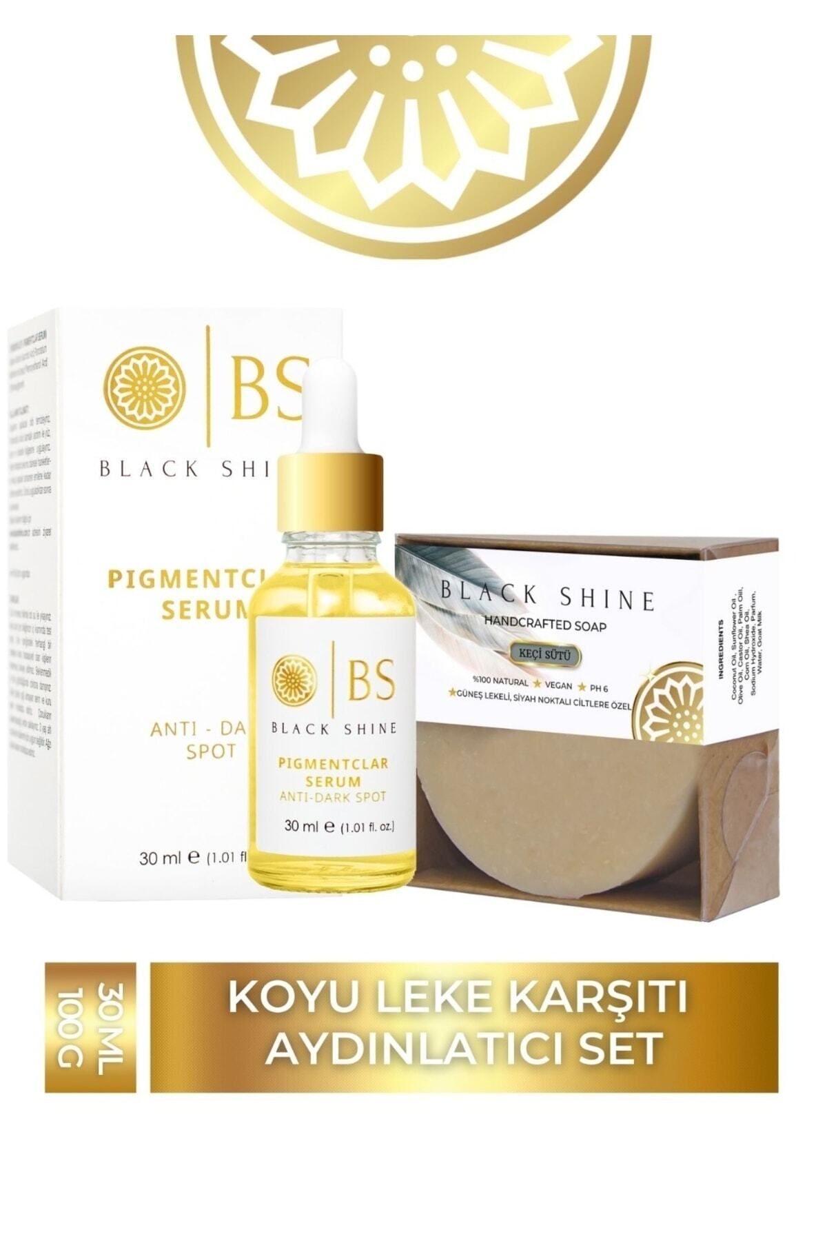 Black Shine Bs Koyu Cilt Lekelerine Karşı Bakım Seti - Alfa Arbutin Ve Keçi Sütü Güneş Lekeli, Siyah