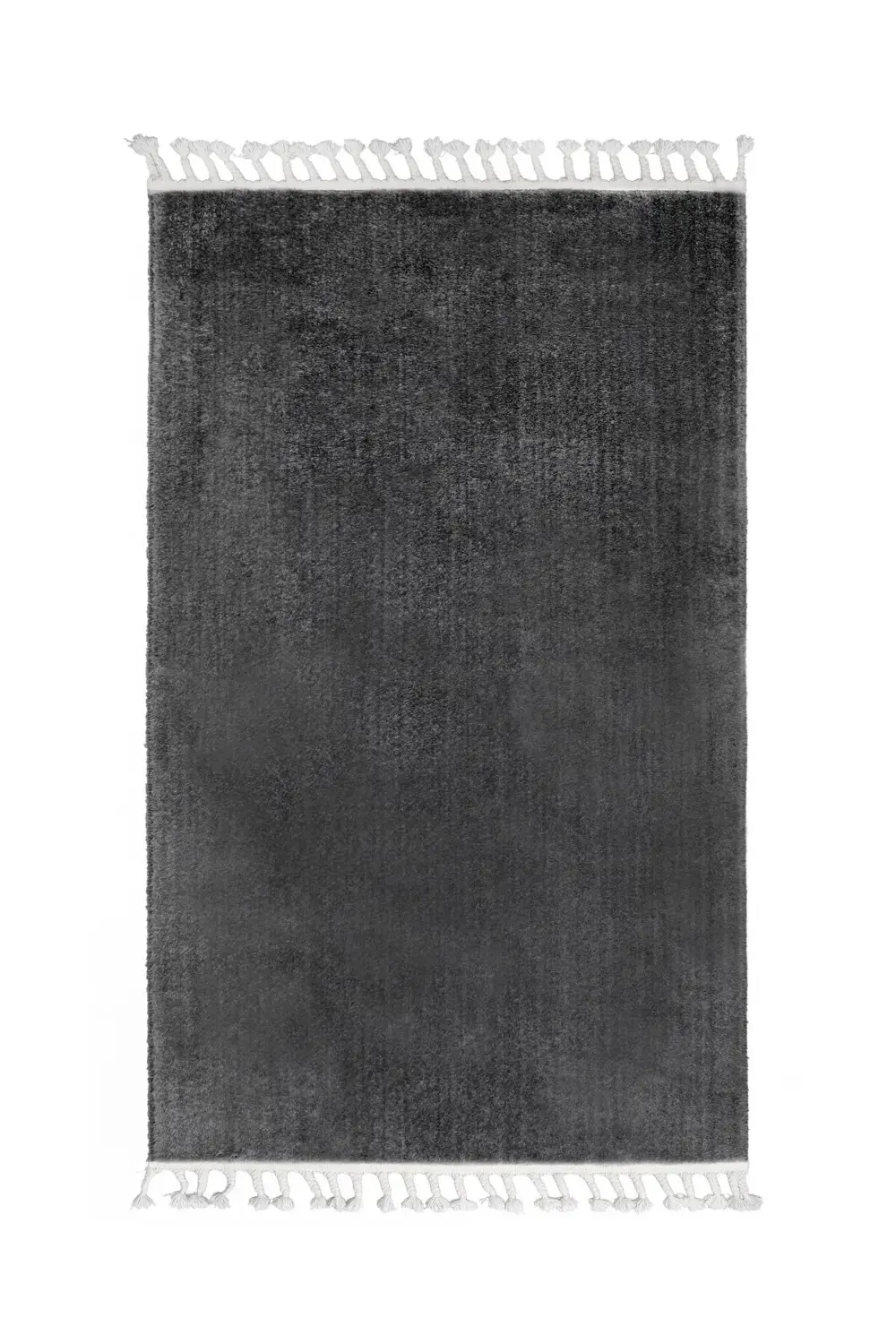 Koyu Gri Post Peluş Dokuma Halı Saçaklı Salon Halısı Koyu Gri Post Peluş Dokuma Halı Saçaklı Salon Halısı