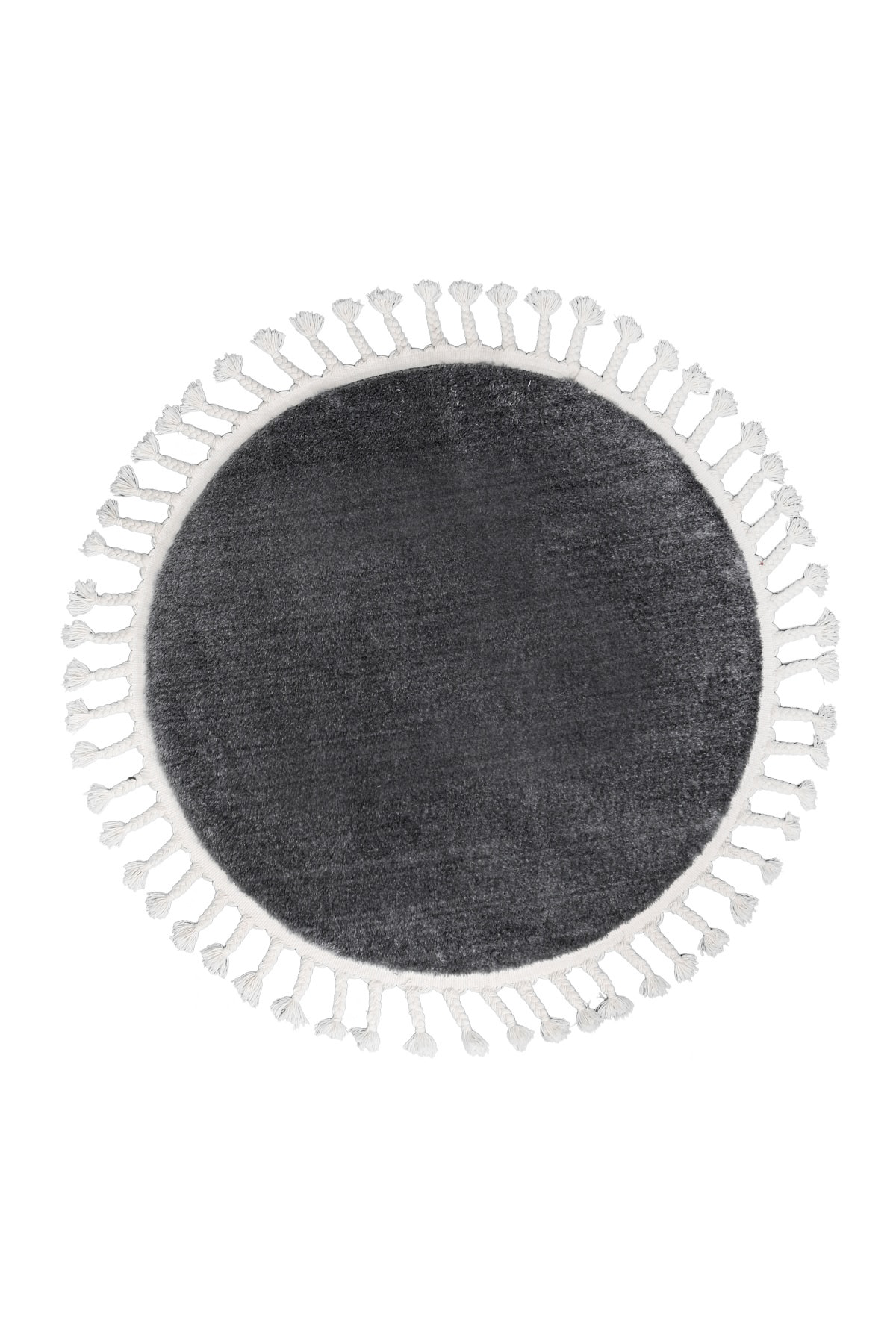 Koyu Gri Yuvarlak Post Peluş Halı Antibakteriyel Banyo Paspası 80x80 Koyu Gri Yuvarlak Post Peluş Halı Antibakteriyel Banyo Paspası 80x80