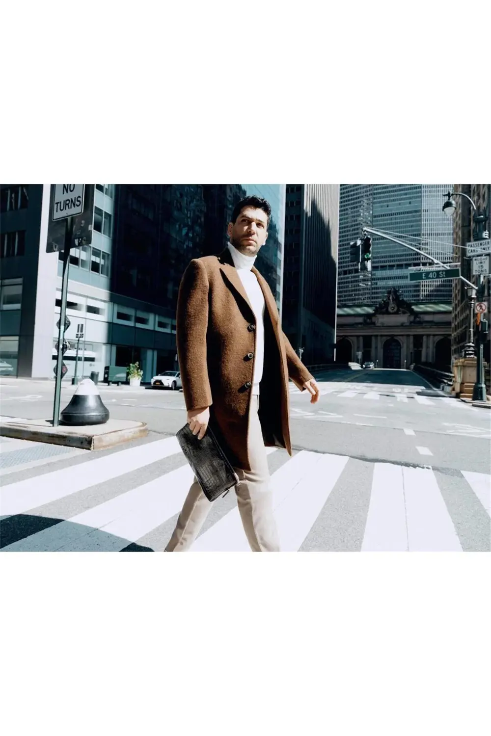 Koyu Kahve Slim Düz Mono Yaka Kaban