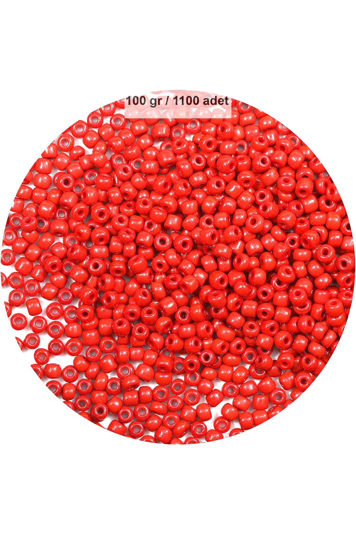 Koyu Turuncu Renk 4 mm Yaklaşık 1100 adet / 100 gram Cam Boncuk O