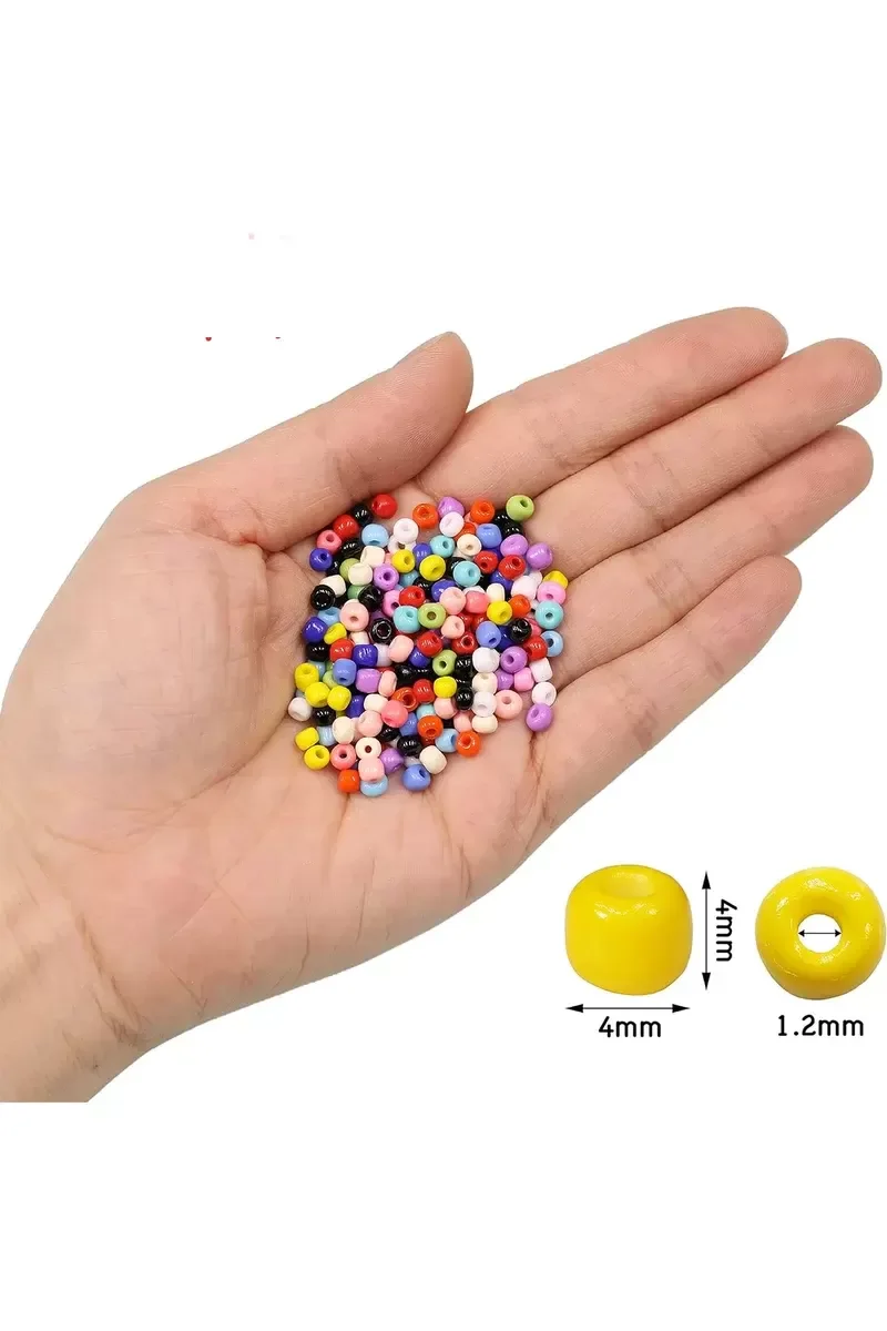 Koyu Turuncu Renk 4 mm Yaklaşık 1100 adet / 100 gram Cam Boncuk O