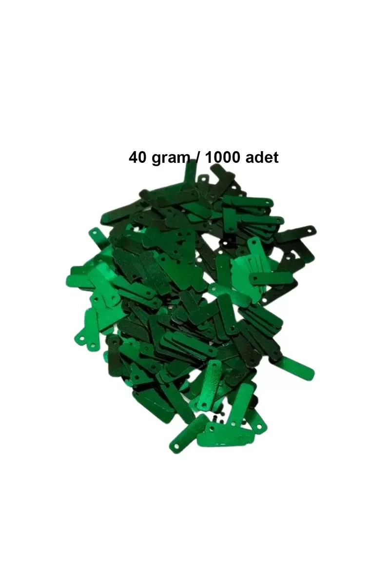 Koyu Yeşil 15 x 5 mm Dantel Oya Yazma Halhal Abiye Lazer Kesim Pu