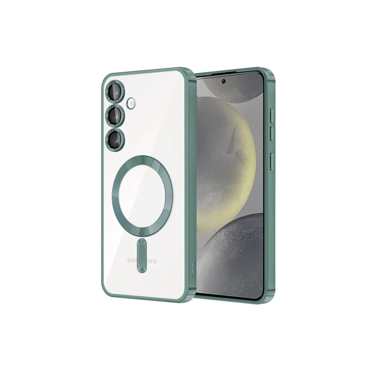 Koyu Yeşil Galaxy S23 Kross Magneticsafe Kılıf - MagSafe Uyumlu, Ultra Şeffaf ve Güçlü Koruma