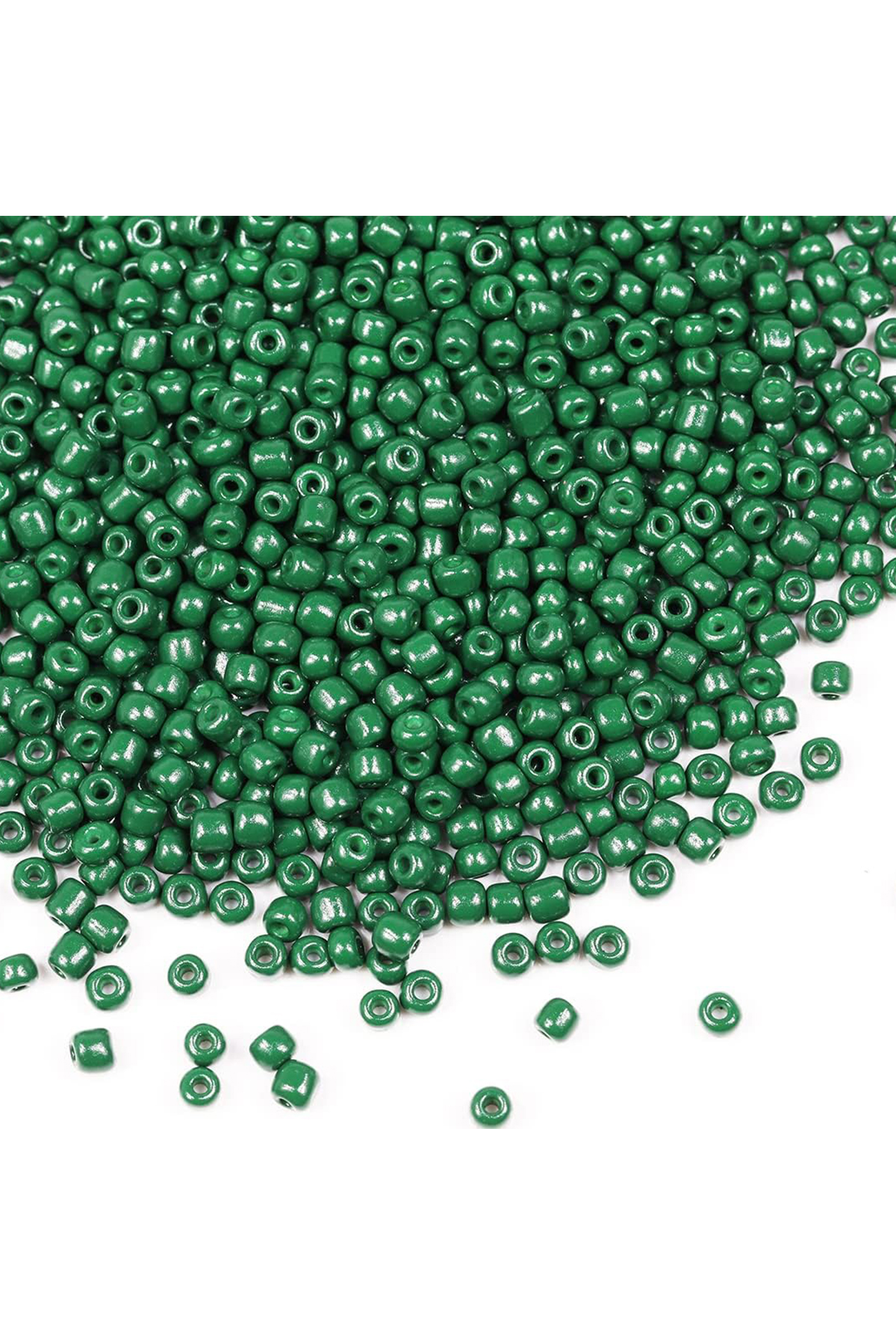 Koyu Yeşil Renk 4 mm Yaklaşık 220 adet/20 gram Cam Boncuk Oya Yaz