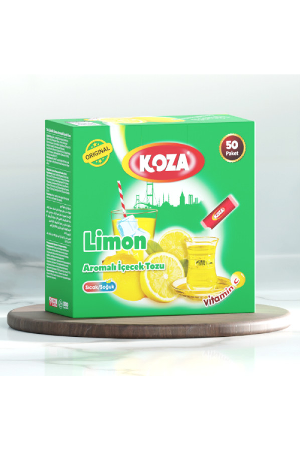 Just Cheap Store Koza Tek İçimlik Limon Aromali Toz İçecek 50'Li