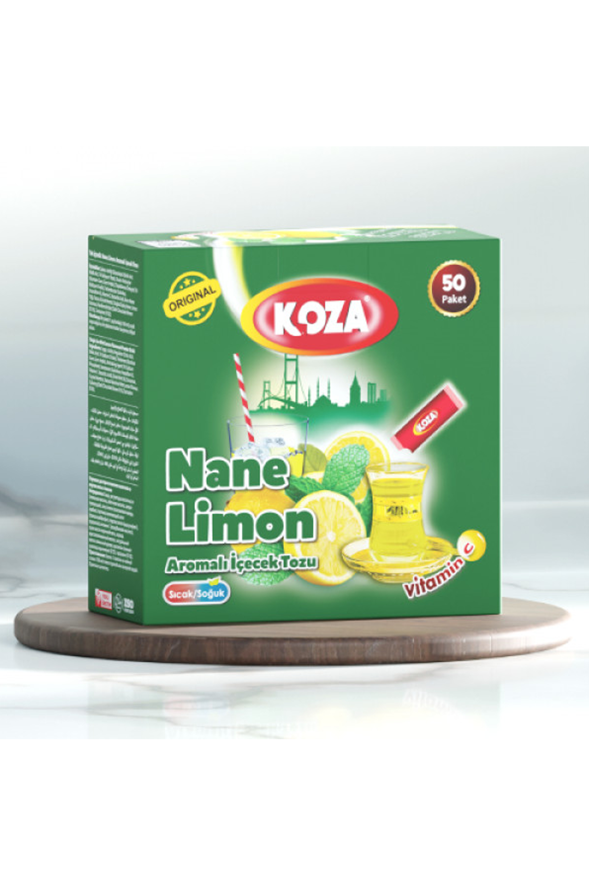 Just Cheap Store Koza Tek İçimlik Nane Limon Aromali Toz İçecek 50'Li
