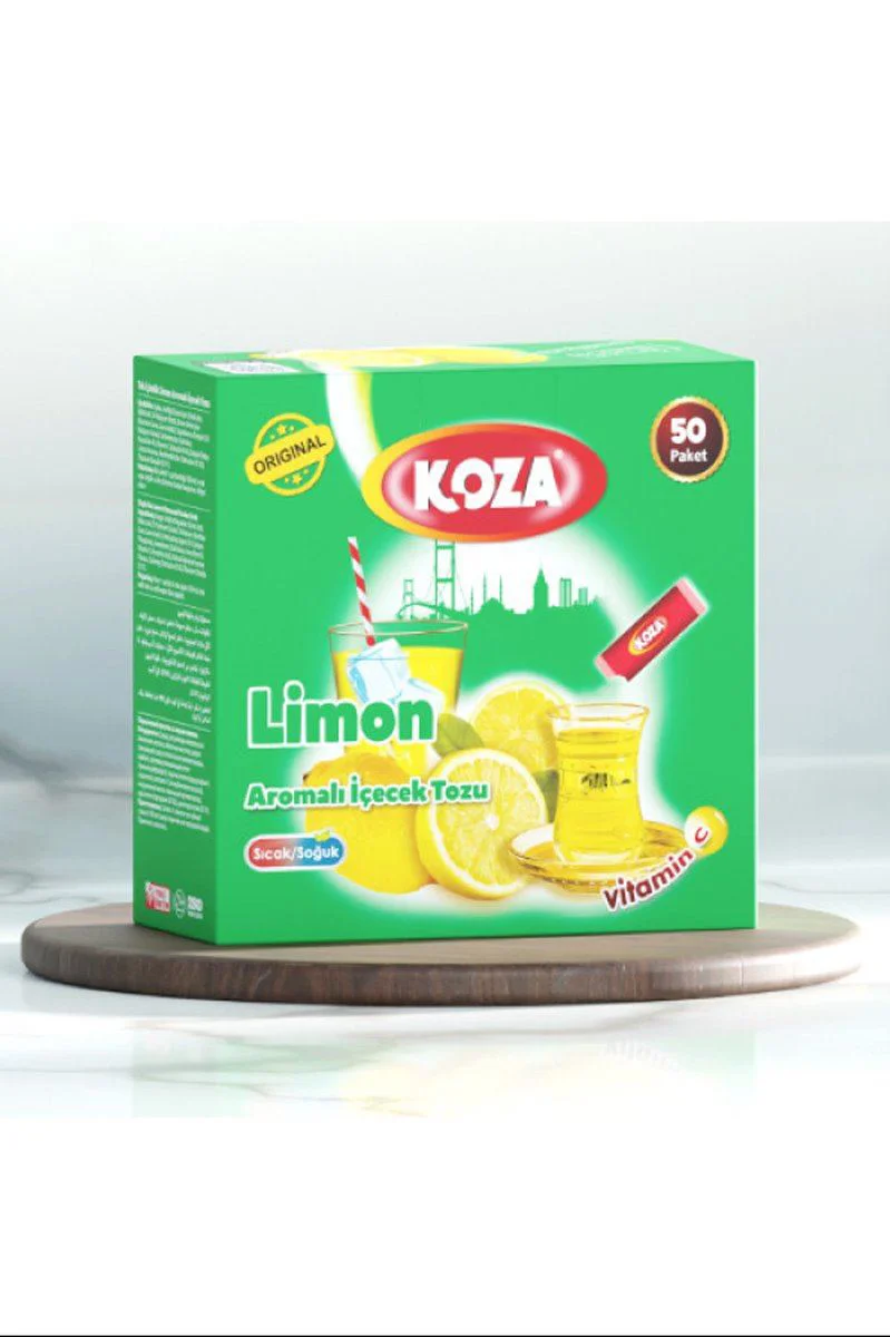 Koza Tek İçimlik Limon Aromalı Toz İçecek 50'li - ISO 22000 & Helal Sertifikalı Fiyatı, Yorumları ve Özellikleri