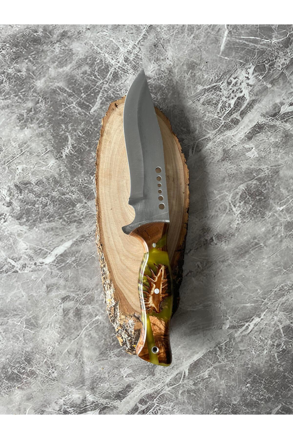 Kozalak Hibrit Açık Yeşil Epoksi Kabze Kamp Bıçağı –Outdoor, Hedi