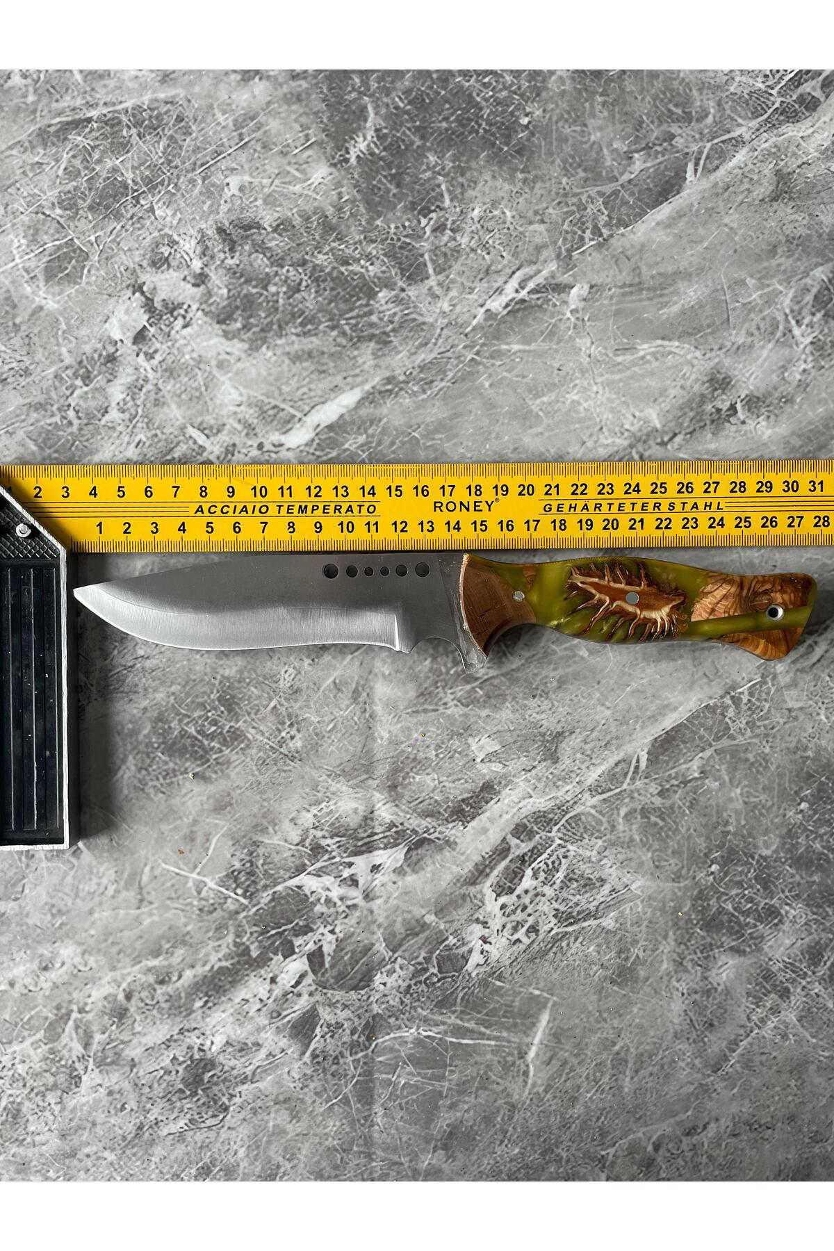 Kozalak Hibrit Açık Yeşil Epoksi Kabze Kamp Bıçağı –Outdoor, Hedi