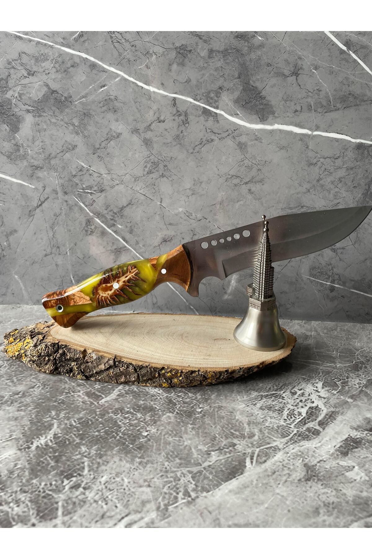 Kozalak Hibrit Açık Yeşil Epoksi Kabze Kamp Bıçağı –Outdoor, Hedi