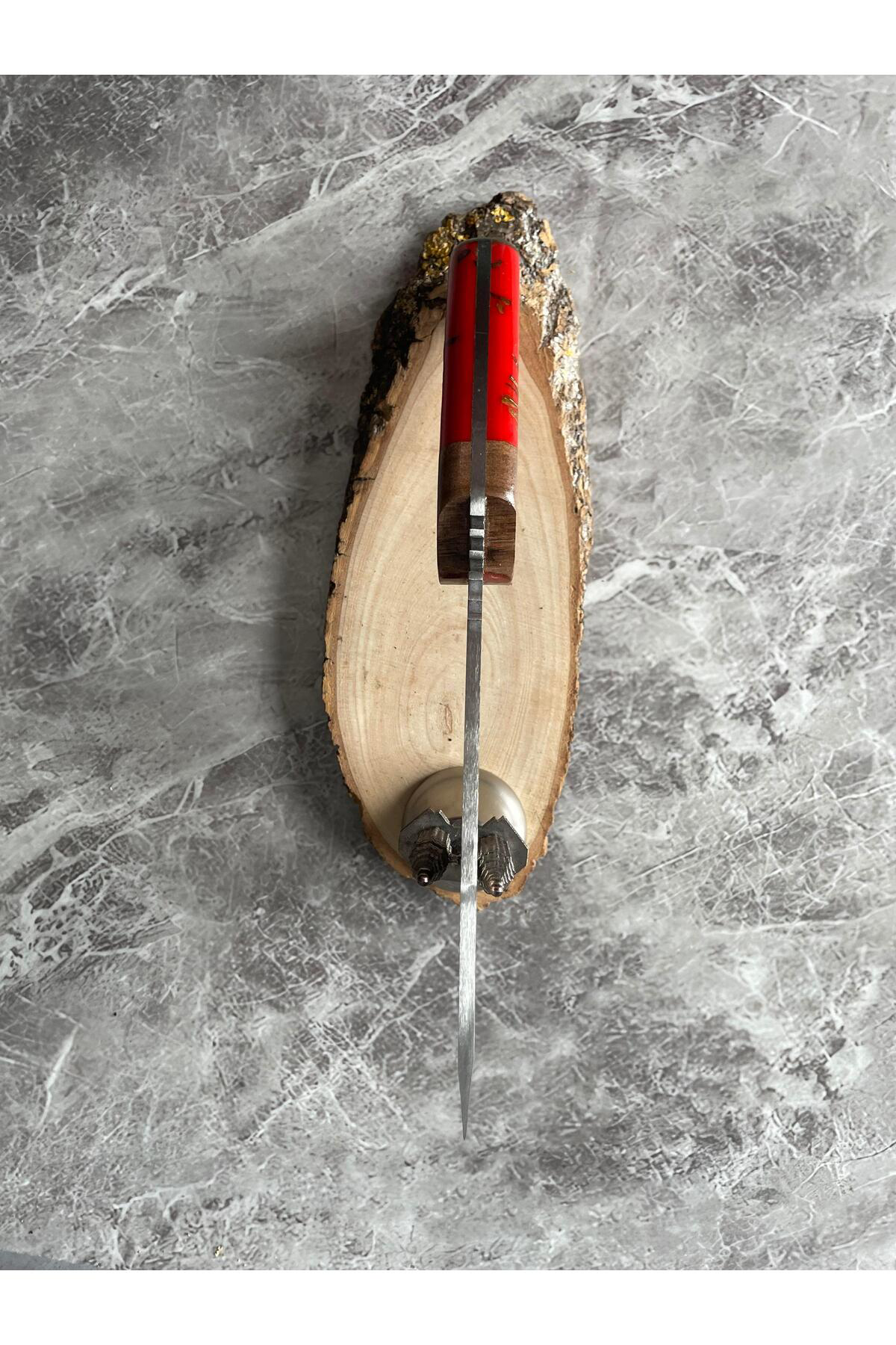 Kozalak Hibrit Kırmızı Epoksi Kabze Kamp Bıçağı – Outdoor, Hediye