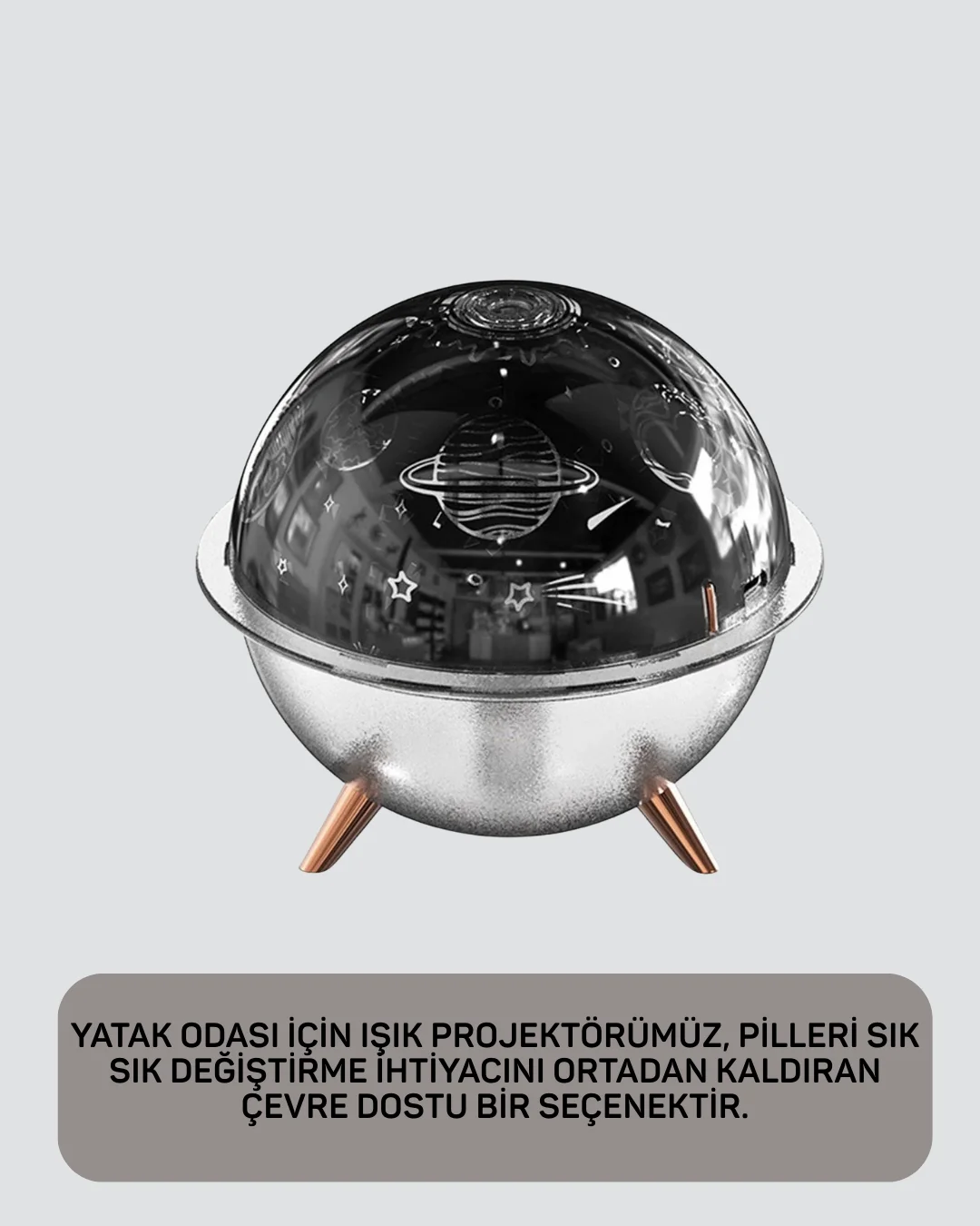 Kozmik Işık Efektli Projeksiyonlu Nemlendirici Gece Işığı