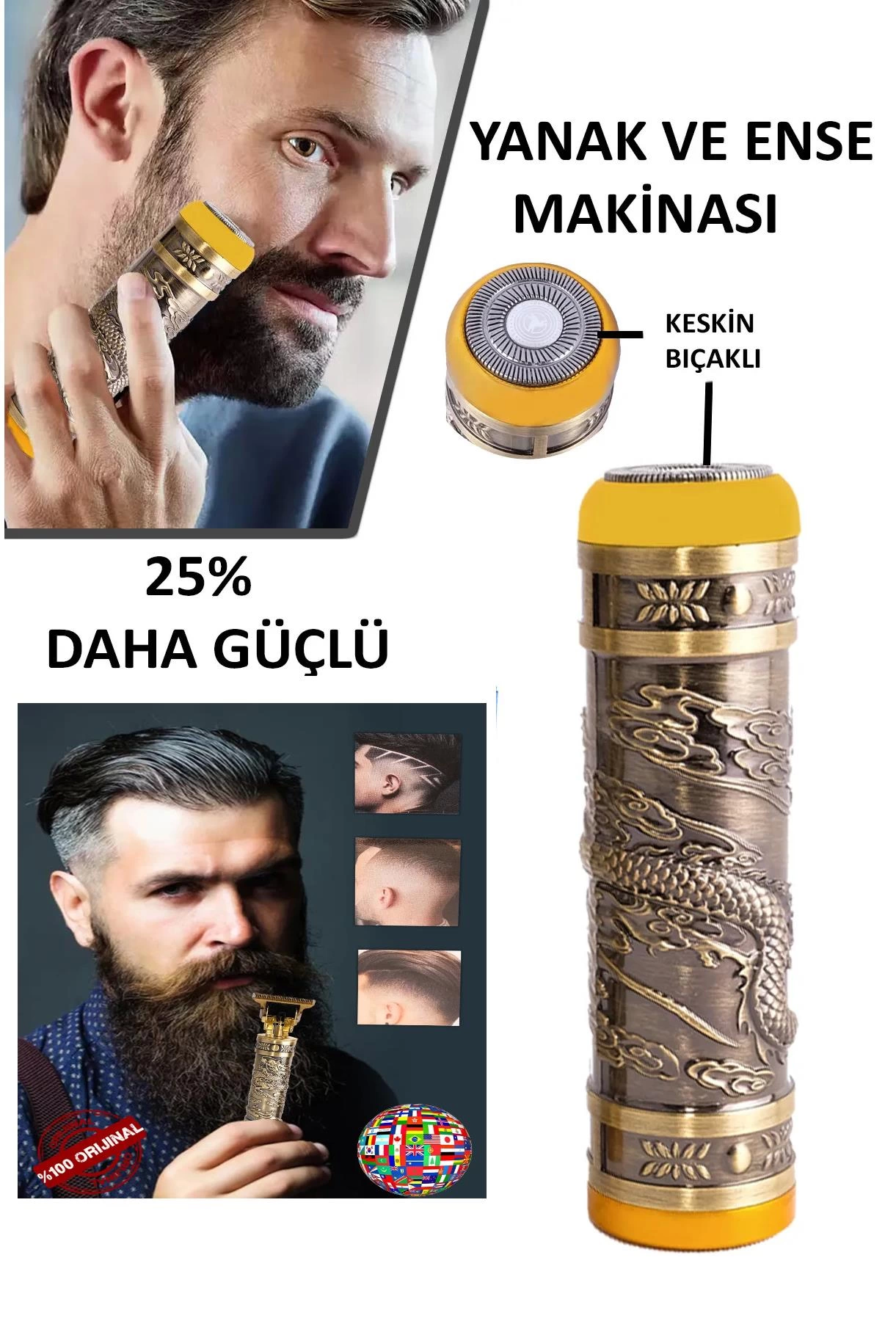 Just Cheap Store Kp-2074 2 İn 1 Profosyonel Suya Dayanakli Ense Ve Yanak Makinasi