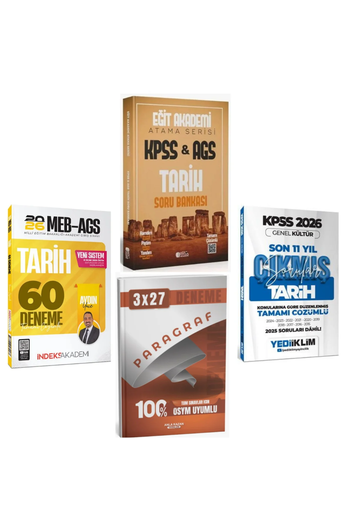 KPSS MEB-AGS Tarih Atama Serisi Soru Bankası & AGS Tarih Deneme &