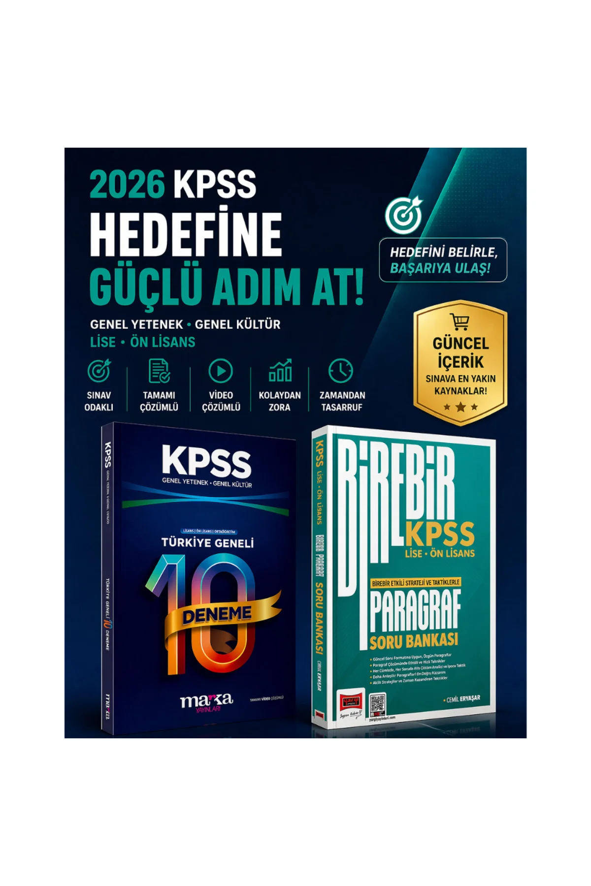 KPSS Ön Lisans Türkiye Geneli 10 Deneme & Birebir KPSS Lise - Ön Lisans Paragraf Sor