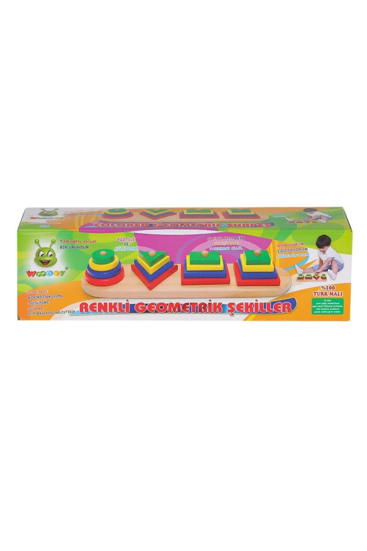 Kr006 Woodoy Renkli Geometrik Şekiller-Karsan Oyuncak