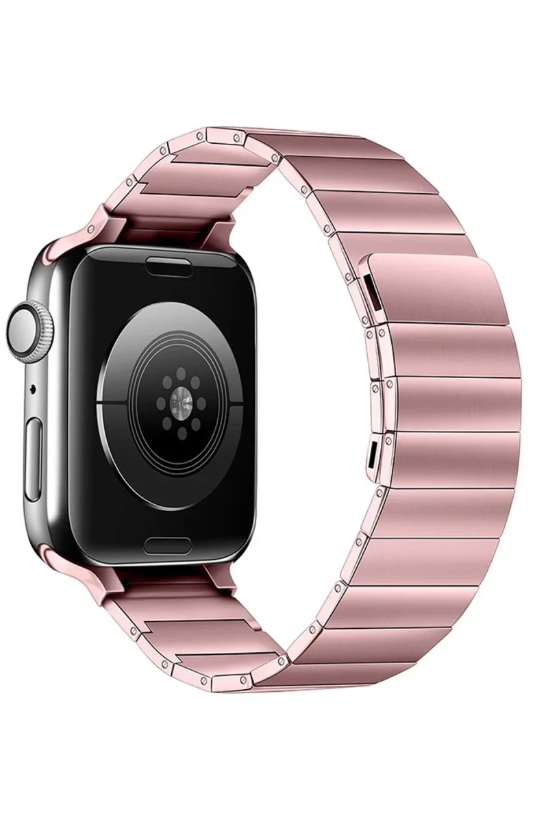 KR404 Huks Kordon 38mm Rose Gold - Şık ve Spor Görünümlü Saati Kayışı (Güvenli ve Rahat Kullanım)
