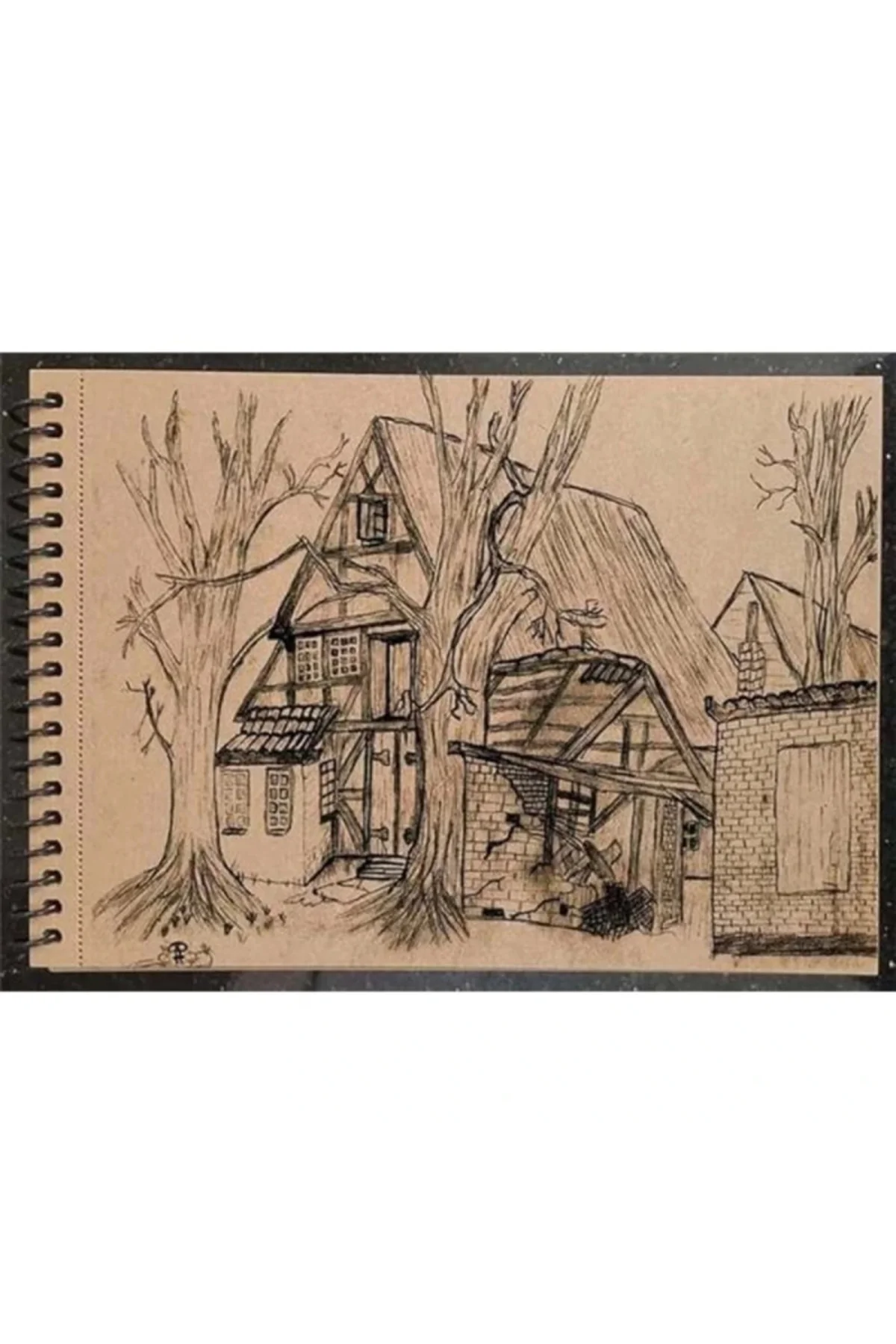 Kraft Kağıt A5 Eskiz Defteri 90 gr. Spiralli 50 Yaprak Sketchbook