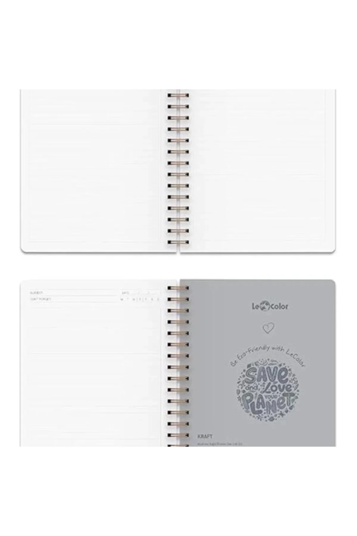 Kraft Ofis Defter Spiralli Çizgili Gri