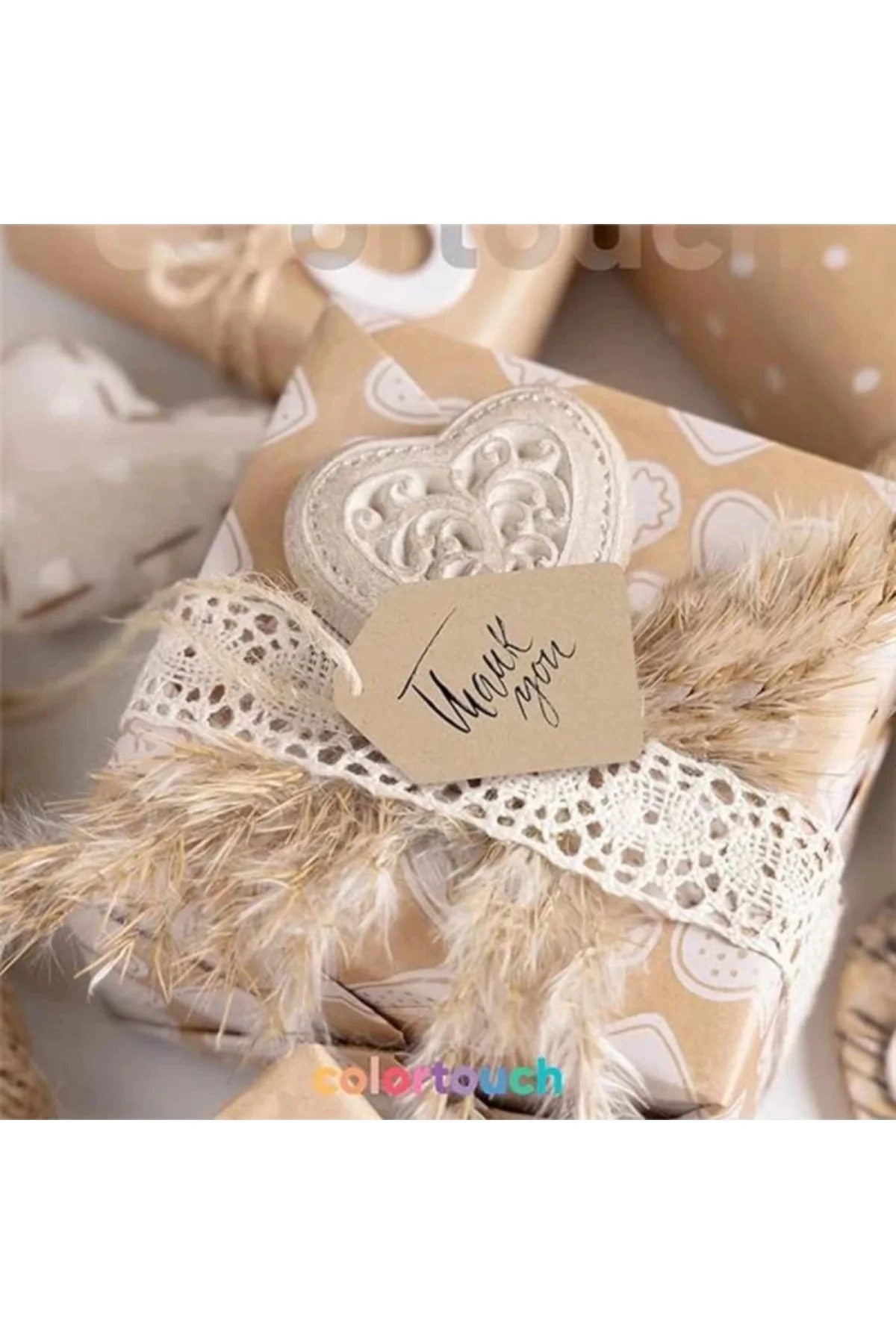 Kraft Paketleme Etiketleri 104 Adet Kraft Etiket Jut İple Birlikte Farklı Formlarda 4