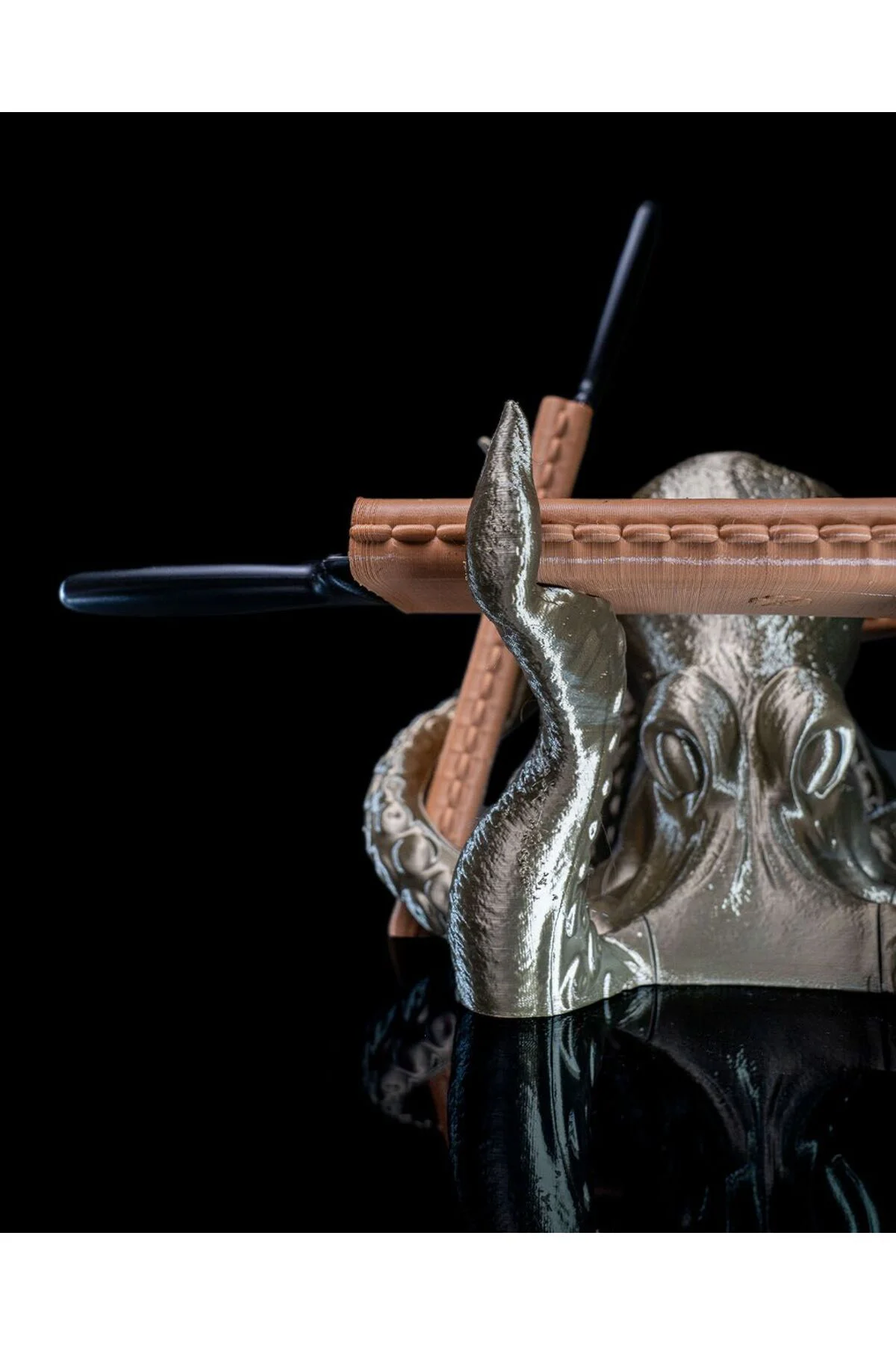 Kraken Kılıflı Bıçak Standı Ahtapot Kolları Bölmeli Bıçaklık Büyük Boy 24CM