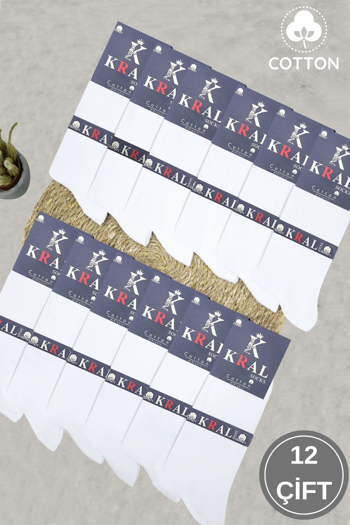 Kral Socks Kral 12'Li Yazlık Penye Erkek Orta Uzun Çorap Parfümlü