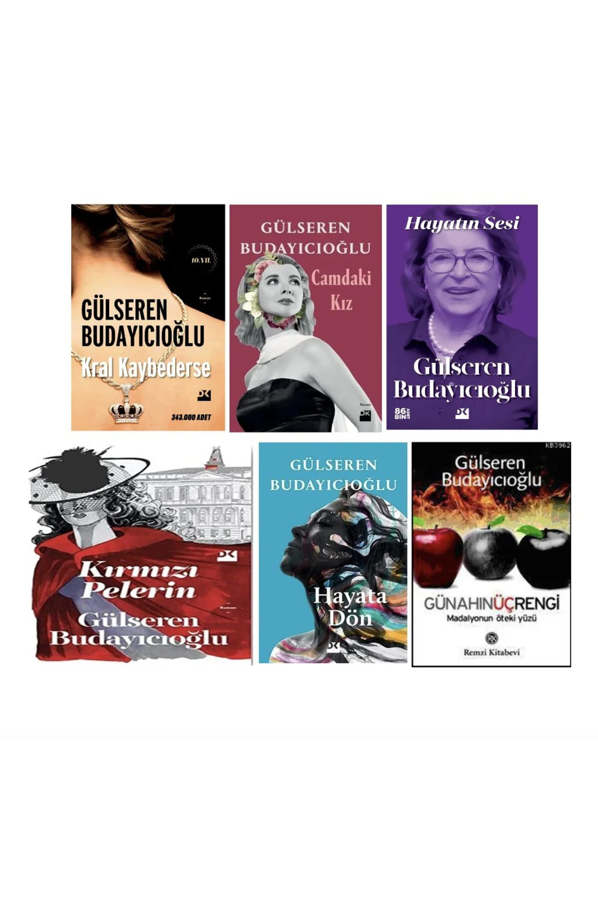 kral kaybederse_camdaki kiz_hayatin sesi_kirmizi pelerin_hayata don_gunahin uc rengi=6set