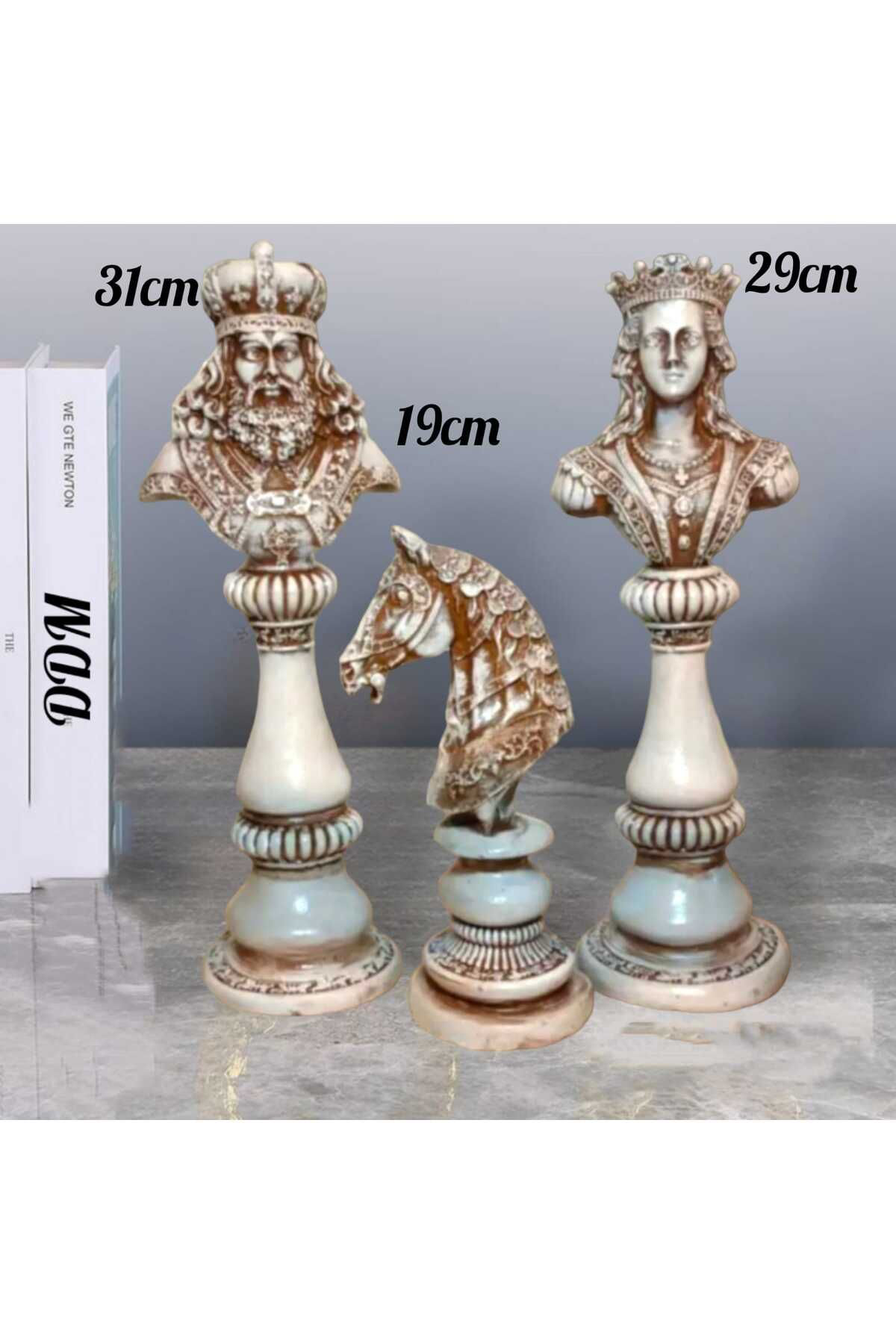 Kral Kraliçe At Satranç Seti Polyester 3 lu Takım