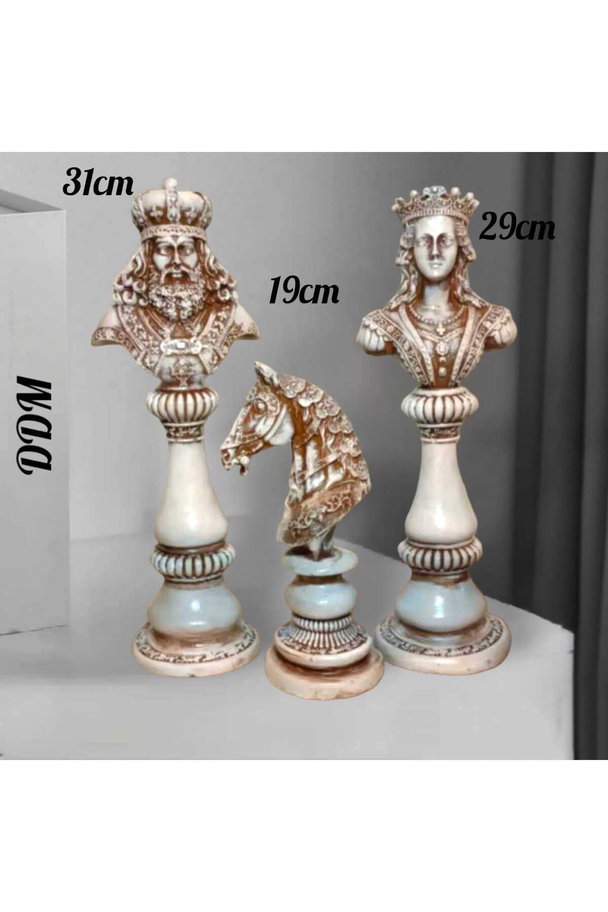 Kral Kraliçe At Satranç Seti Polyester 3 lu Takım