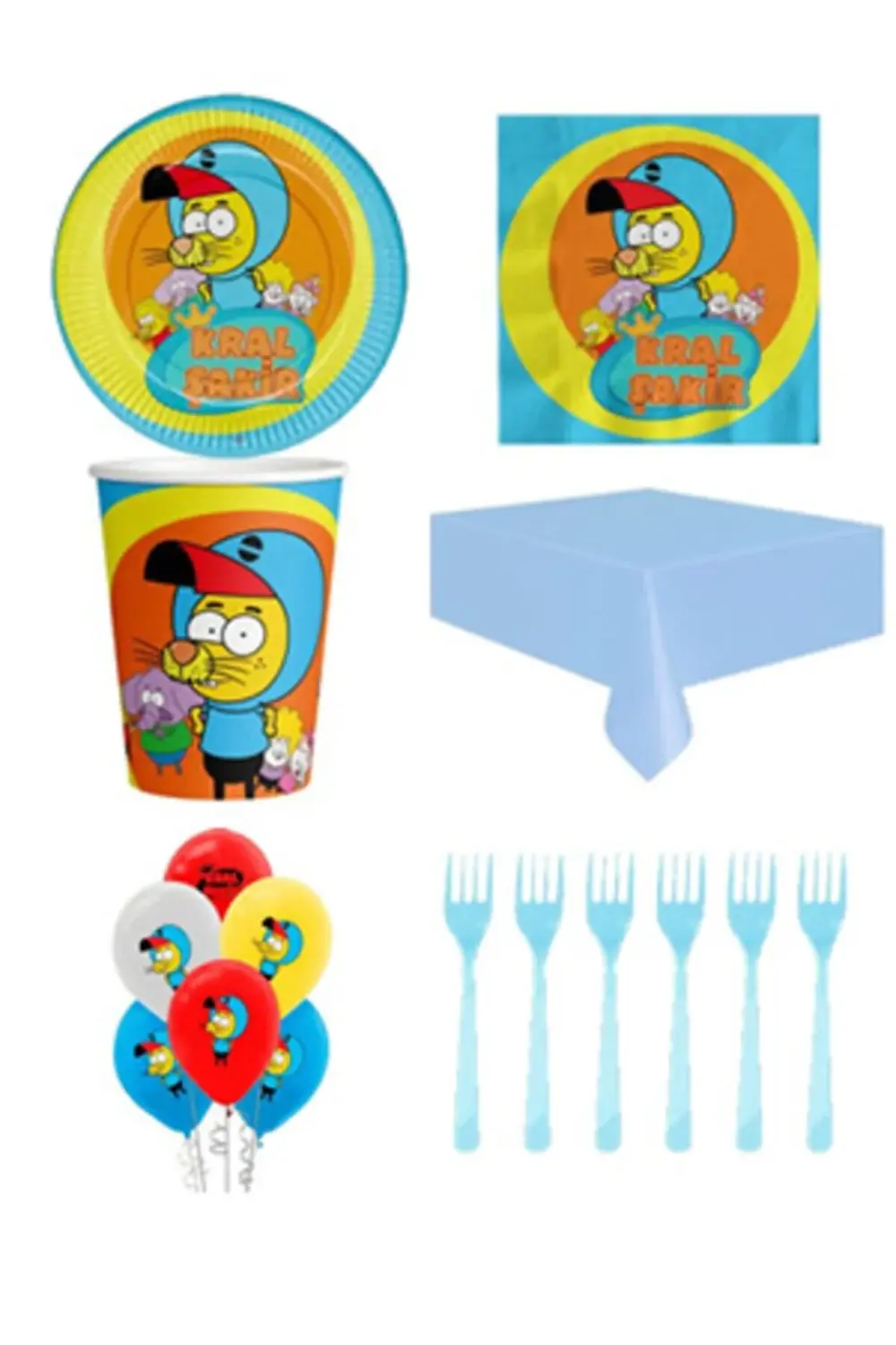 Kral Şakir Action 16 Kişilik Ekonomik Doğum Günü Parti Seti