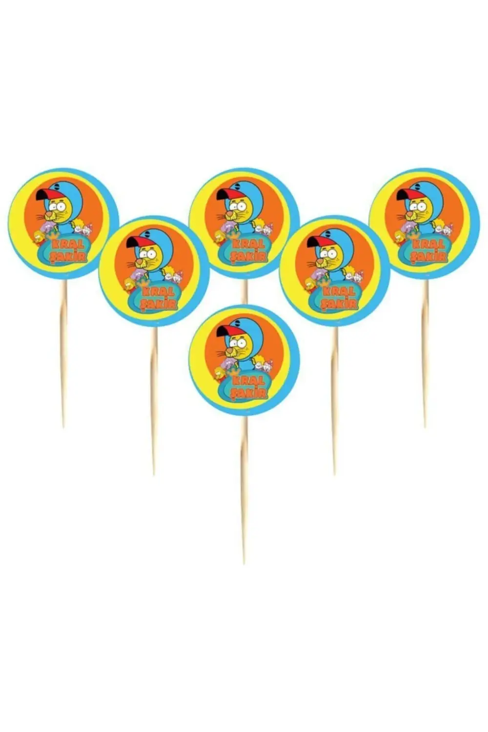 Kral Şakir Action Konsept Parti Cupcake Kürdan 16’lı