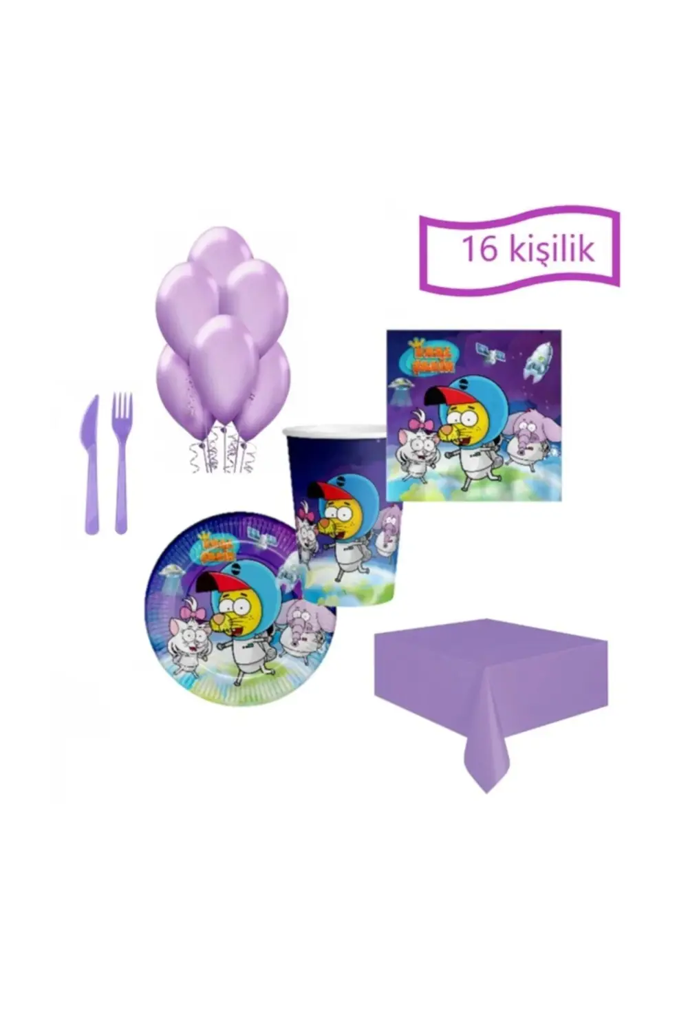 Kral Şakir Kullan At Set Doğum Günü Set Mor Kb3062