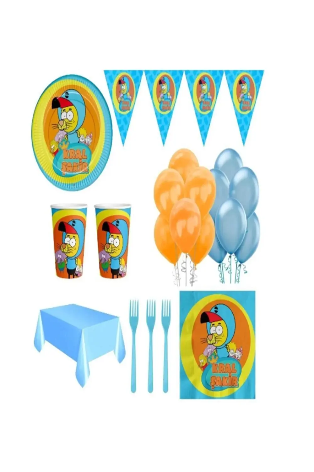Kral Şakir Temalı Doğum Günü Parti Malzemeleri Süsleri Seti 16 Ki