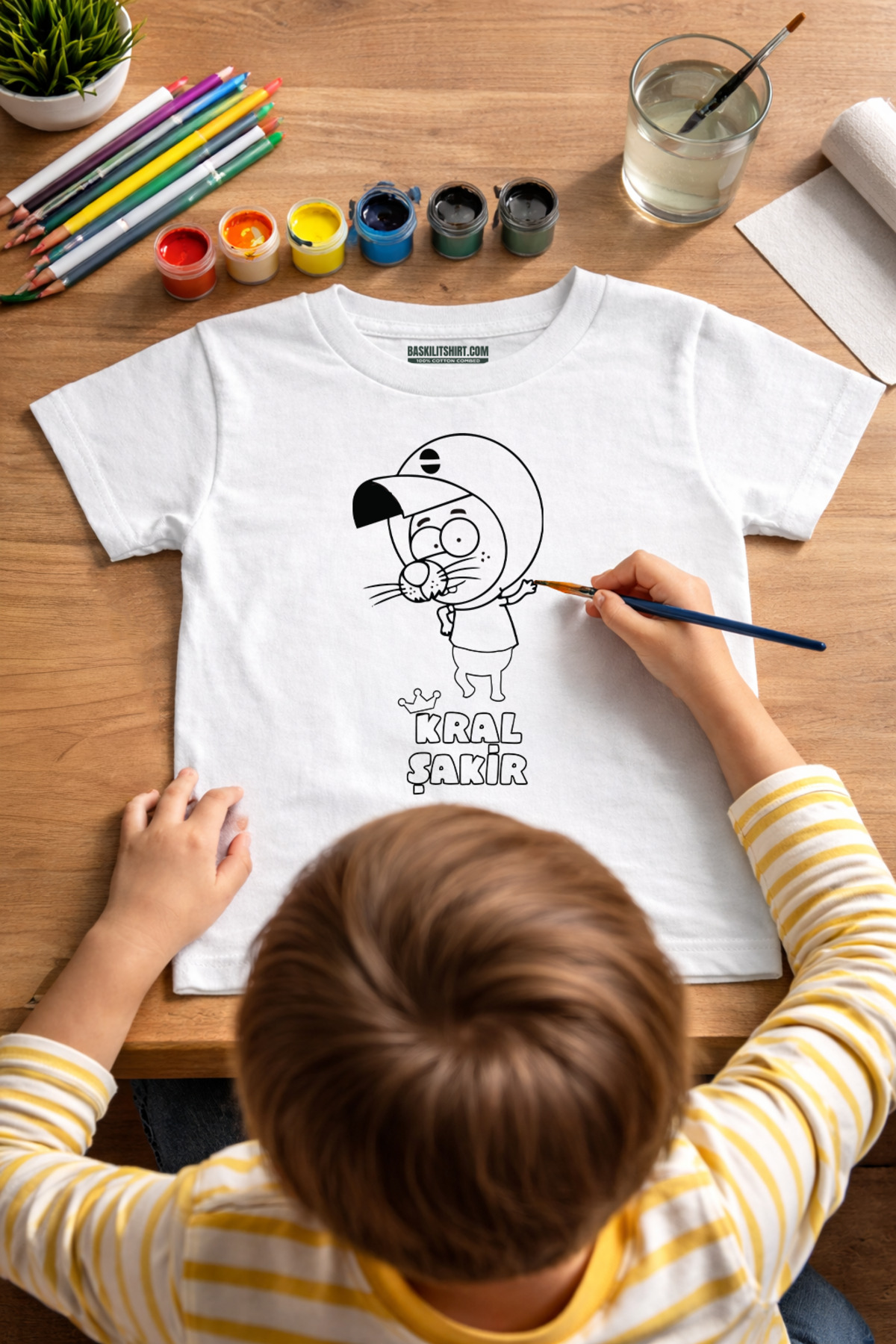 Kral Şakir Tişört Boyama Seti – Çocuk Full Set Fırçalı, Kreatif E