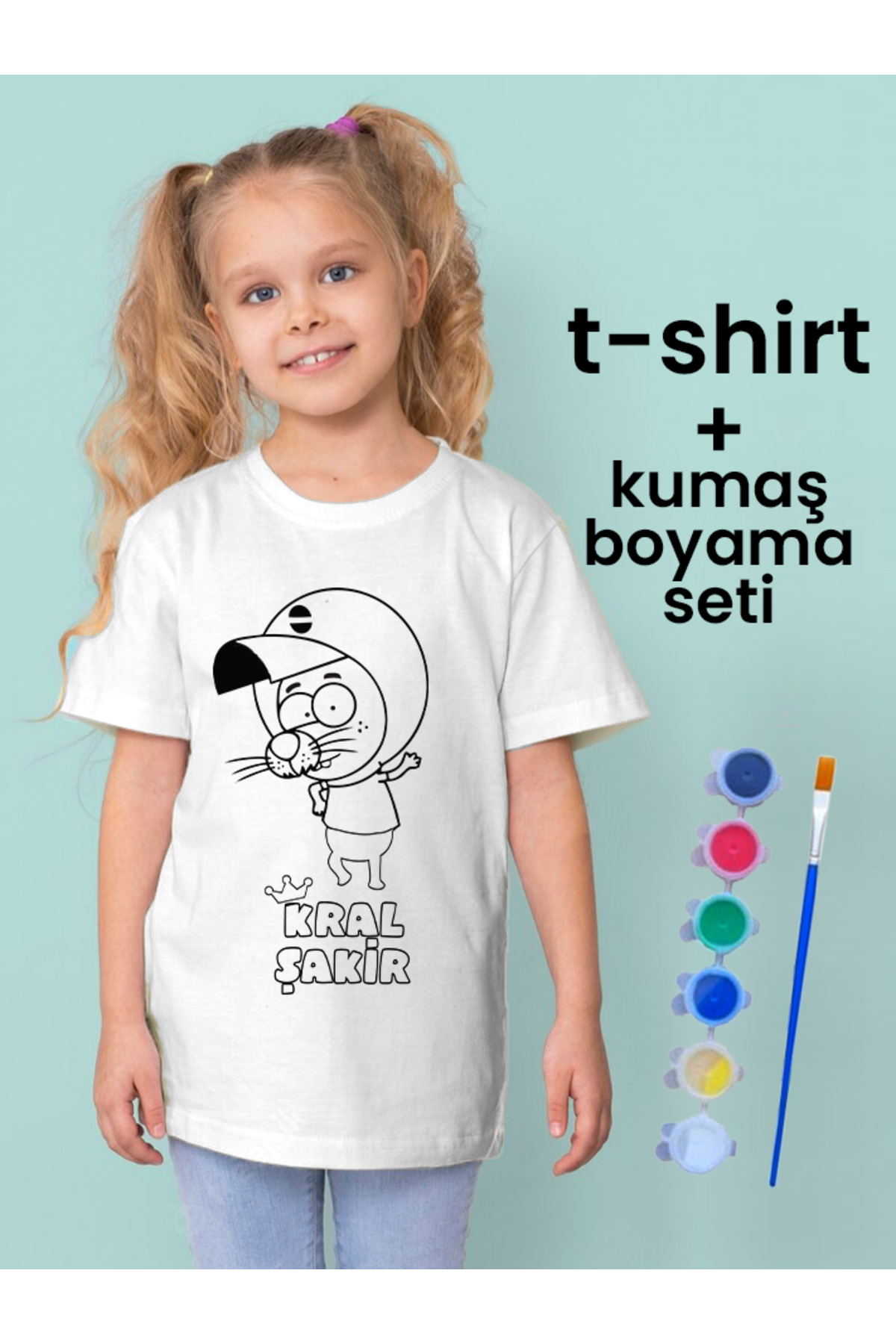 Kral Şakir Tişört Boyama Seti – Çocuk Full Set Fırçalı, Kreatif E
