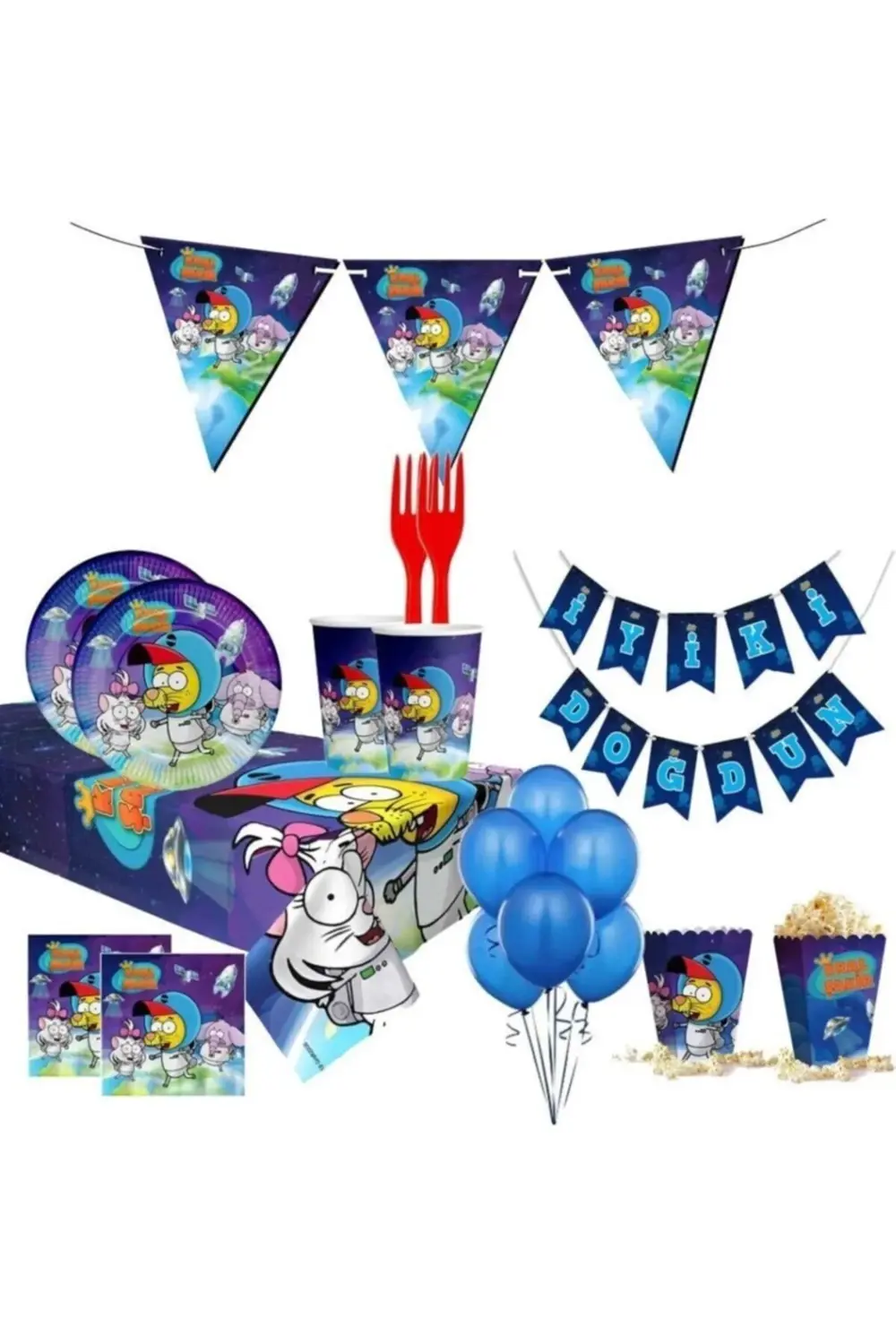 Kral Şakir Uzayda Doğum Günü Konsepti 8 Kişilik Tamamı Lisanslı Ü